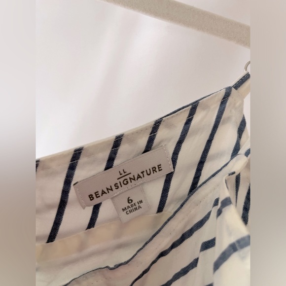 L L Bean Signature - cotton/linen striped dress - size 6 - Picture 8 of 8